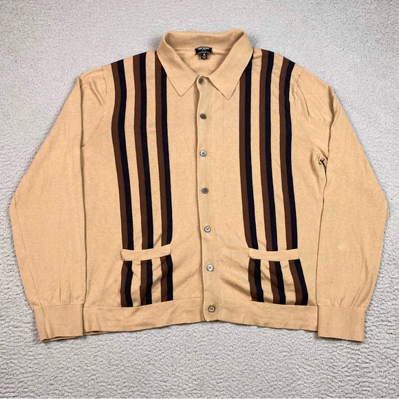 Todd Snyder Men's Size XL Tan Long Sleeve Button Up Sweater Shirt - Picture 1 of 8